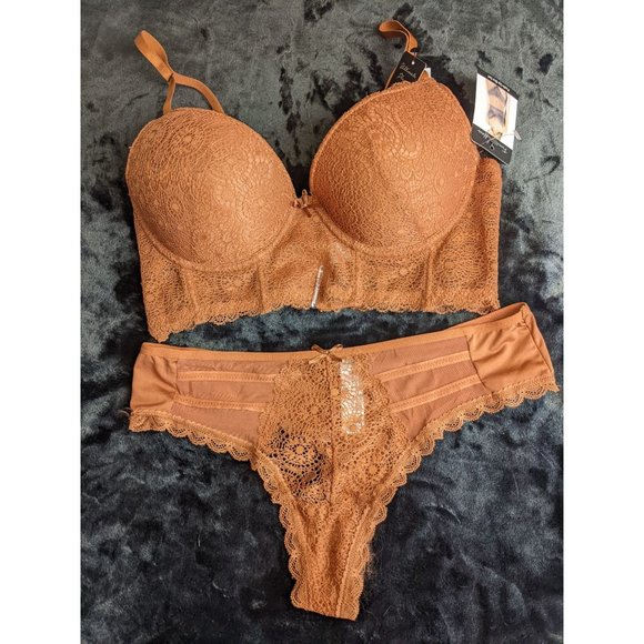 Other - FRENCH AFFAIR BROWN PUSH UP BRA SET